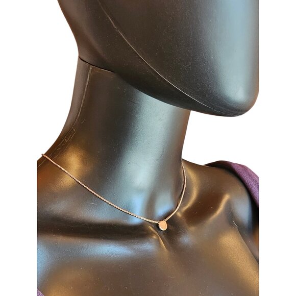 Copper Minimalist Circle/Crystal Necklace - Picture 6 of 7